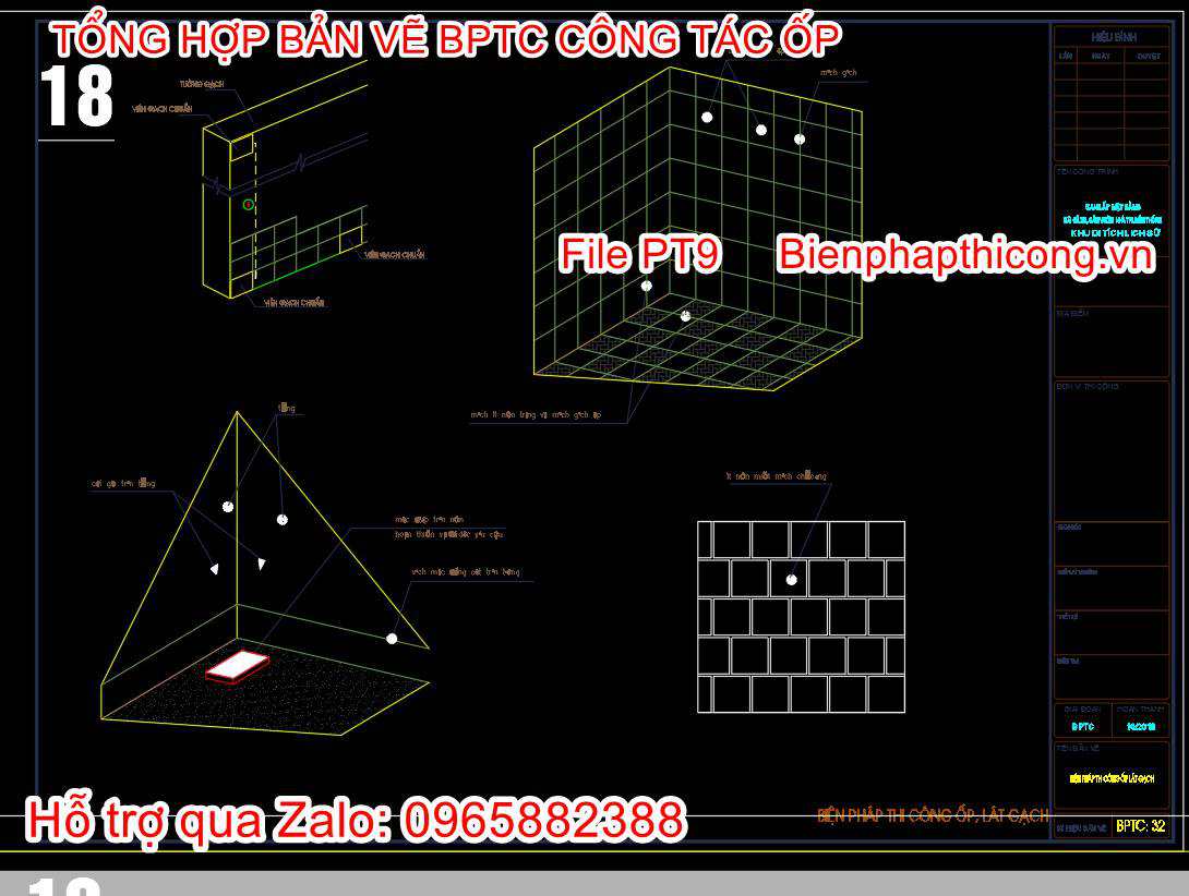 Bản vẽ biện pháp thi công công tác ốp.