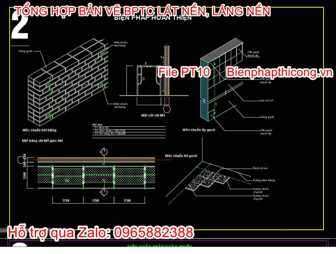 Bản vẽ biện pháp hoàn thiện lát nền cad.