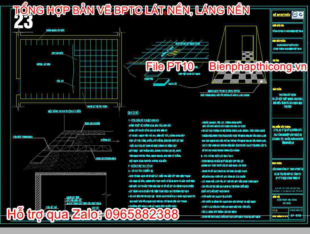 Bản vẽ bptc lát nền.