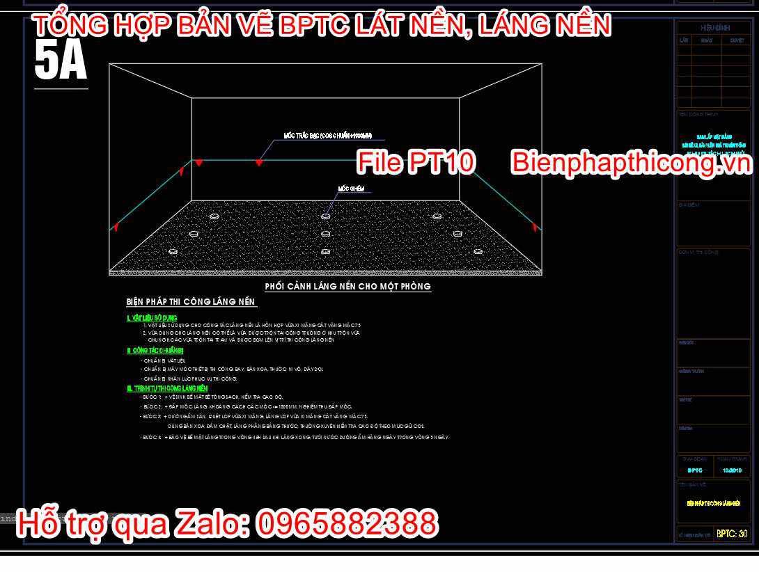 Bản vẽ bptc láng nền.