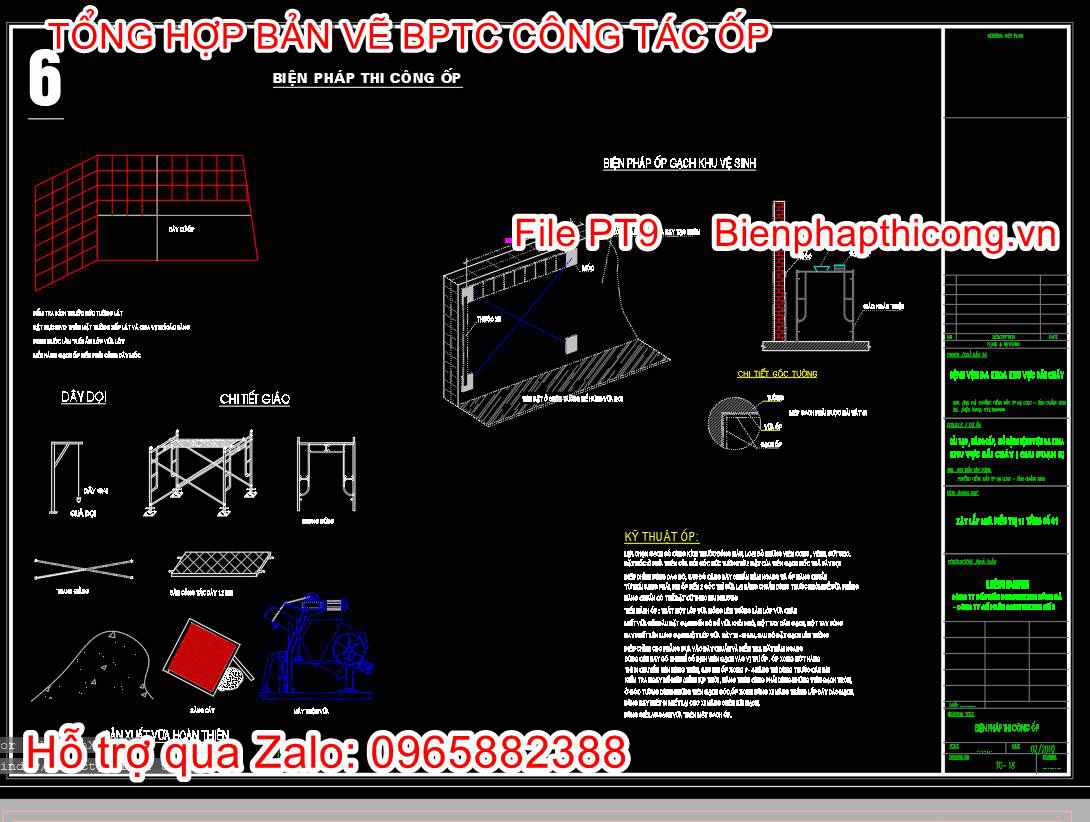 Bản vẽ bptc ốp gạch cad.