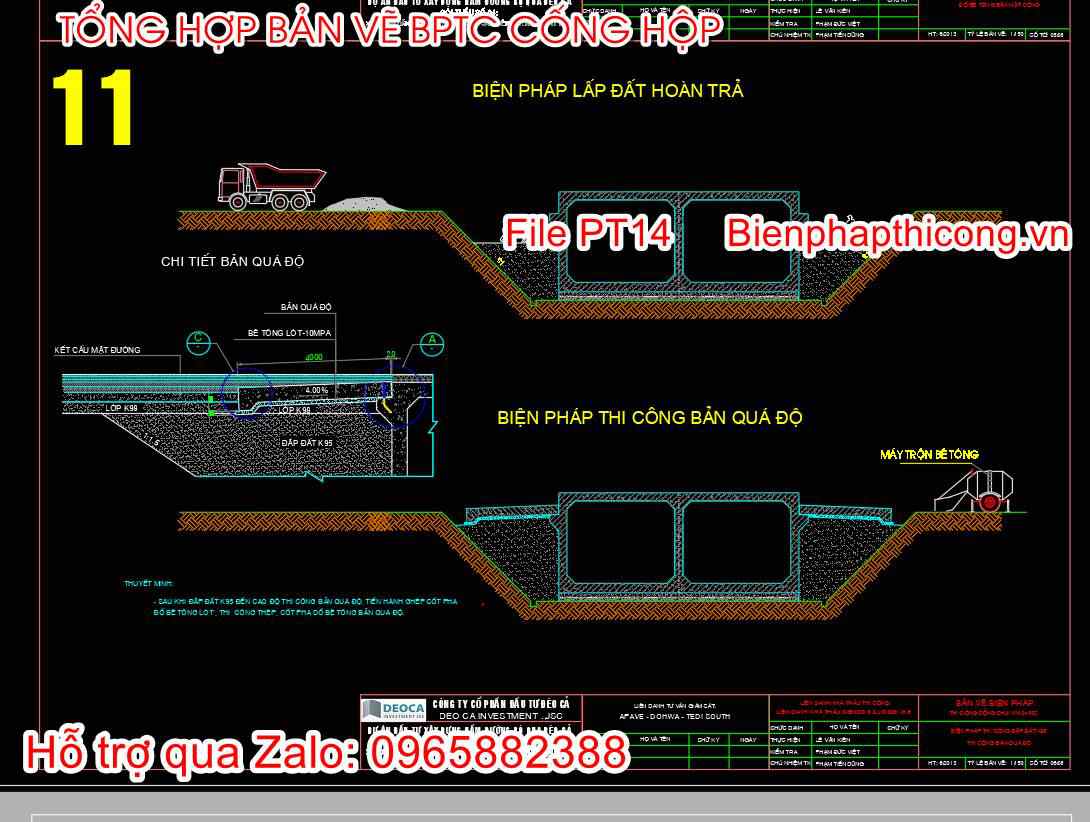 File bản vẽ biện pháp lắp đắt hoàn trả cống hộp cad.