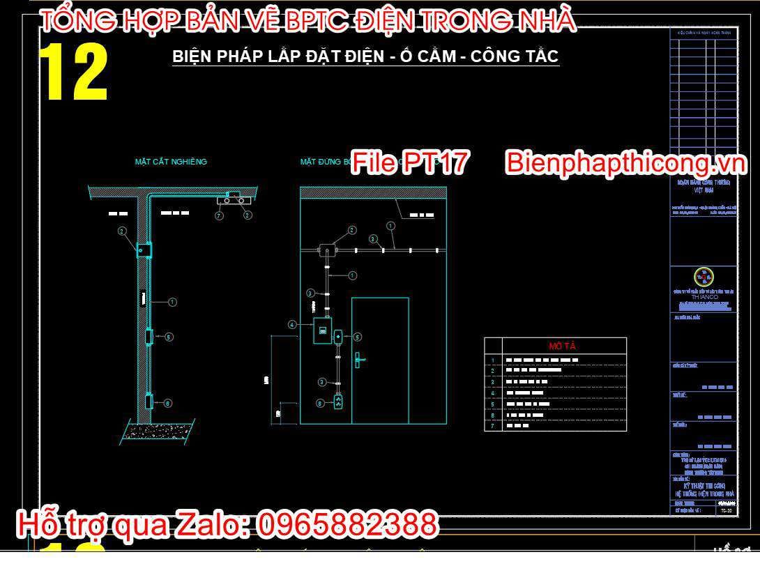 Biện pháp thi công lắp đặt điện công tắc ổ cắm.