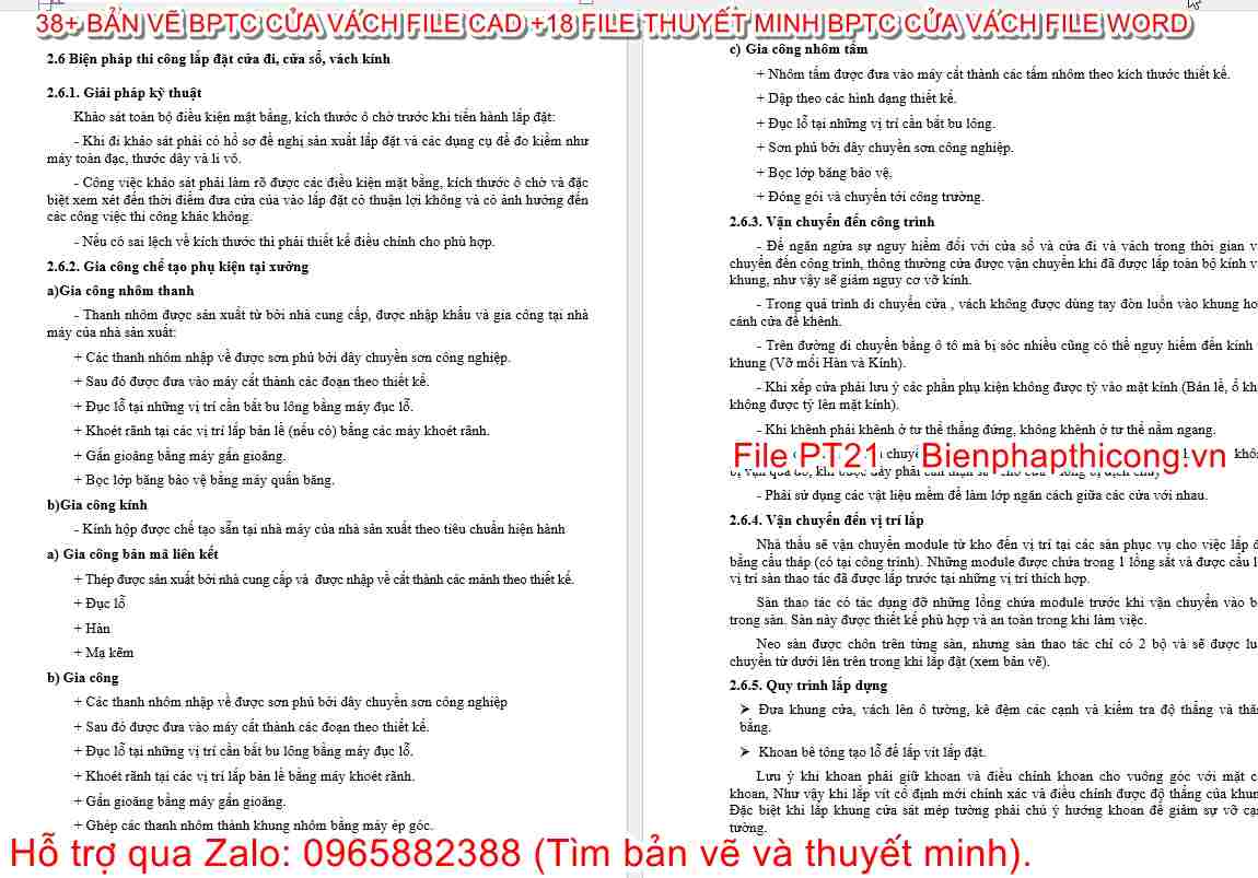 Biện pháp thi công cửa đi, cửa sổ, vách kính.