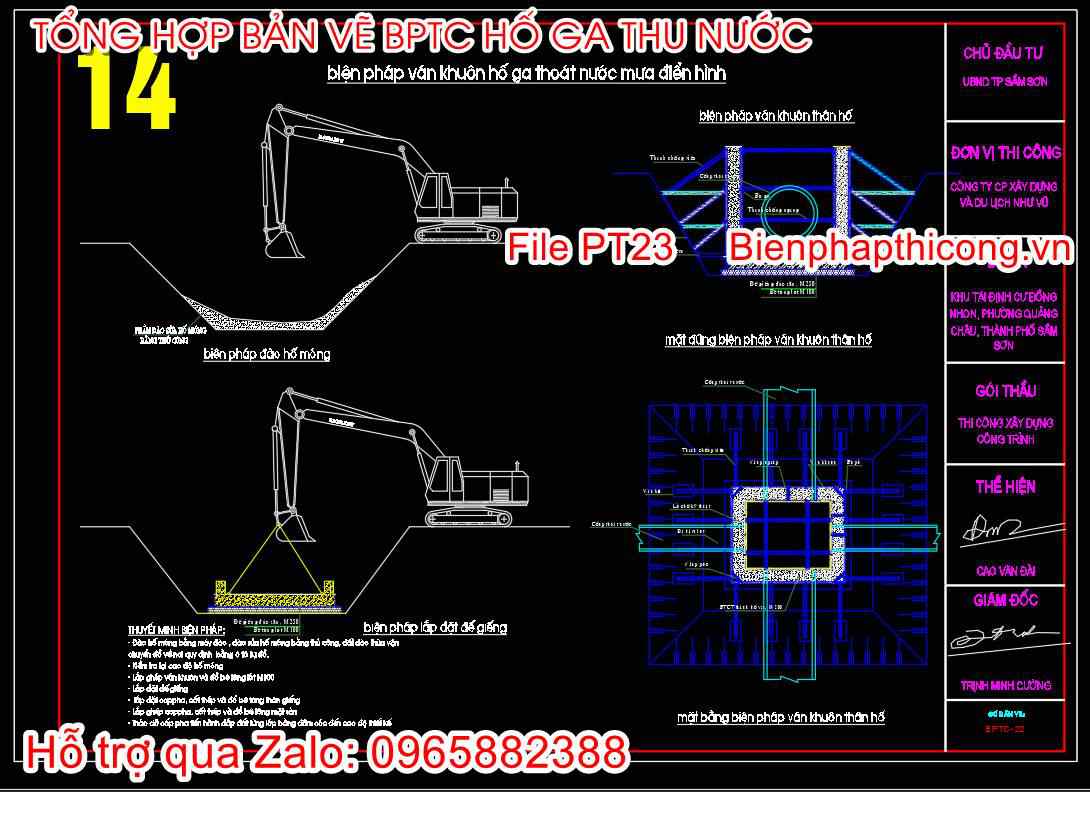 Biện pháp ván khuôn hố ga thoát nước mưa điển hình.