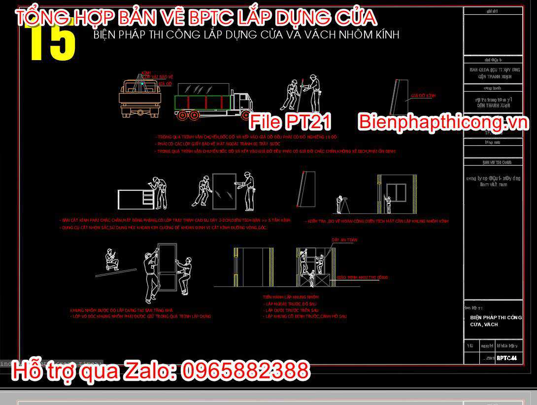 Biện pháp thi công lắp dựng cửa vách kính.