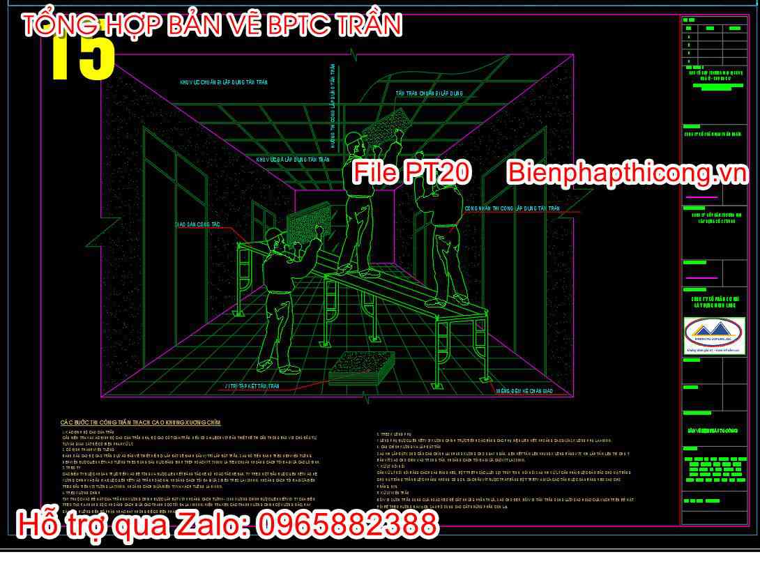 Các bước thi công trần thạch cao khung xương chìm.