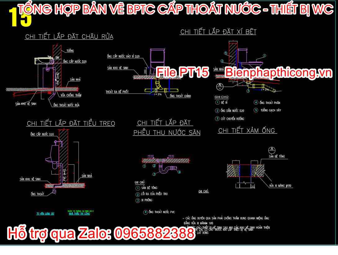 Chi tiết lắp đặt thiết bị wc