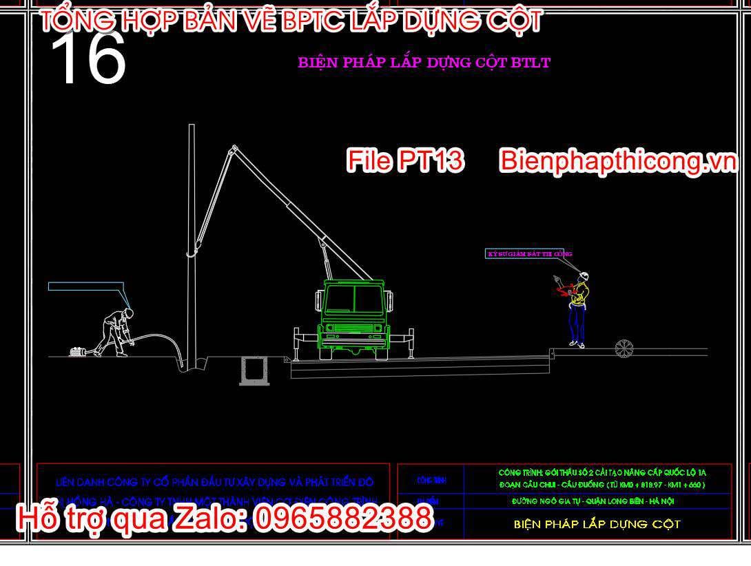 Biện pháp lắp dựng cột BTLT