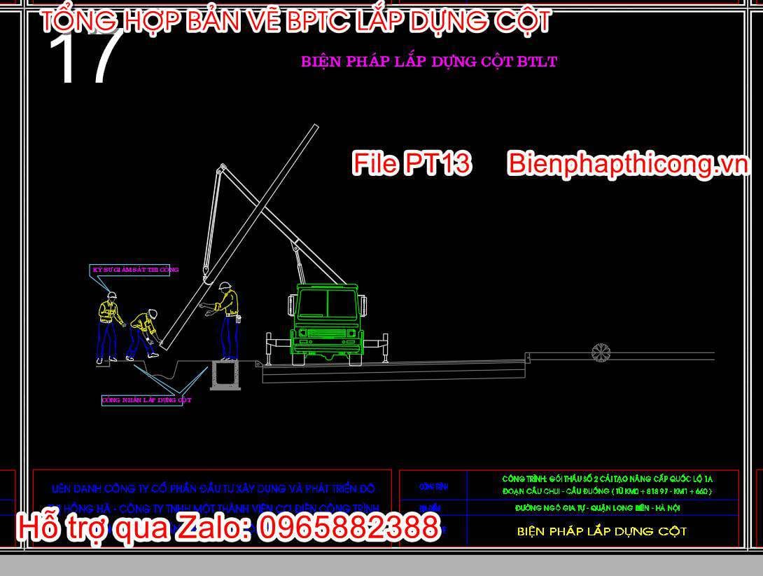 Biện pháp lắp dựng cột BTLT