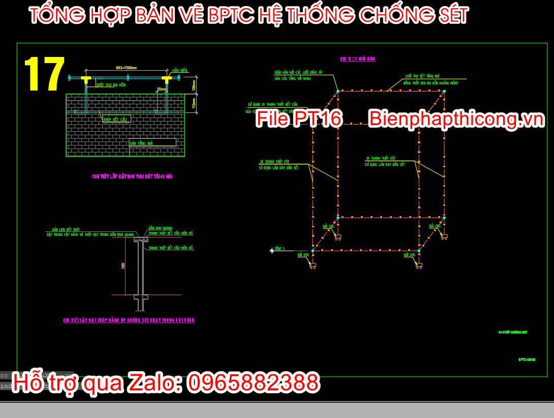 Bản vẽ chi tiết chống sét cad.