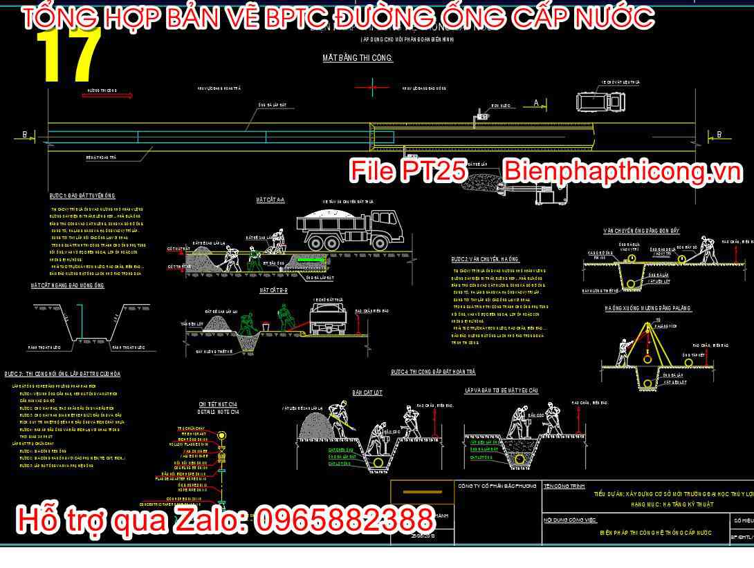 Biện pháp thi công hệ thống cấp nước cad.