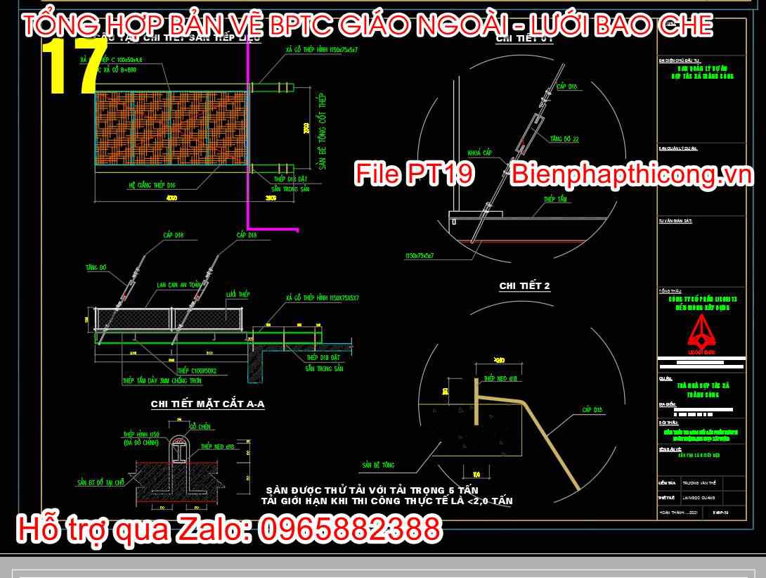 Cấu tạo chi tiết sàn tiếp liệu cad.