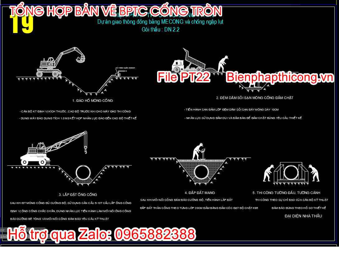 Bản vẽ bptc cống tròn đường giao thông.
