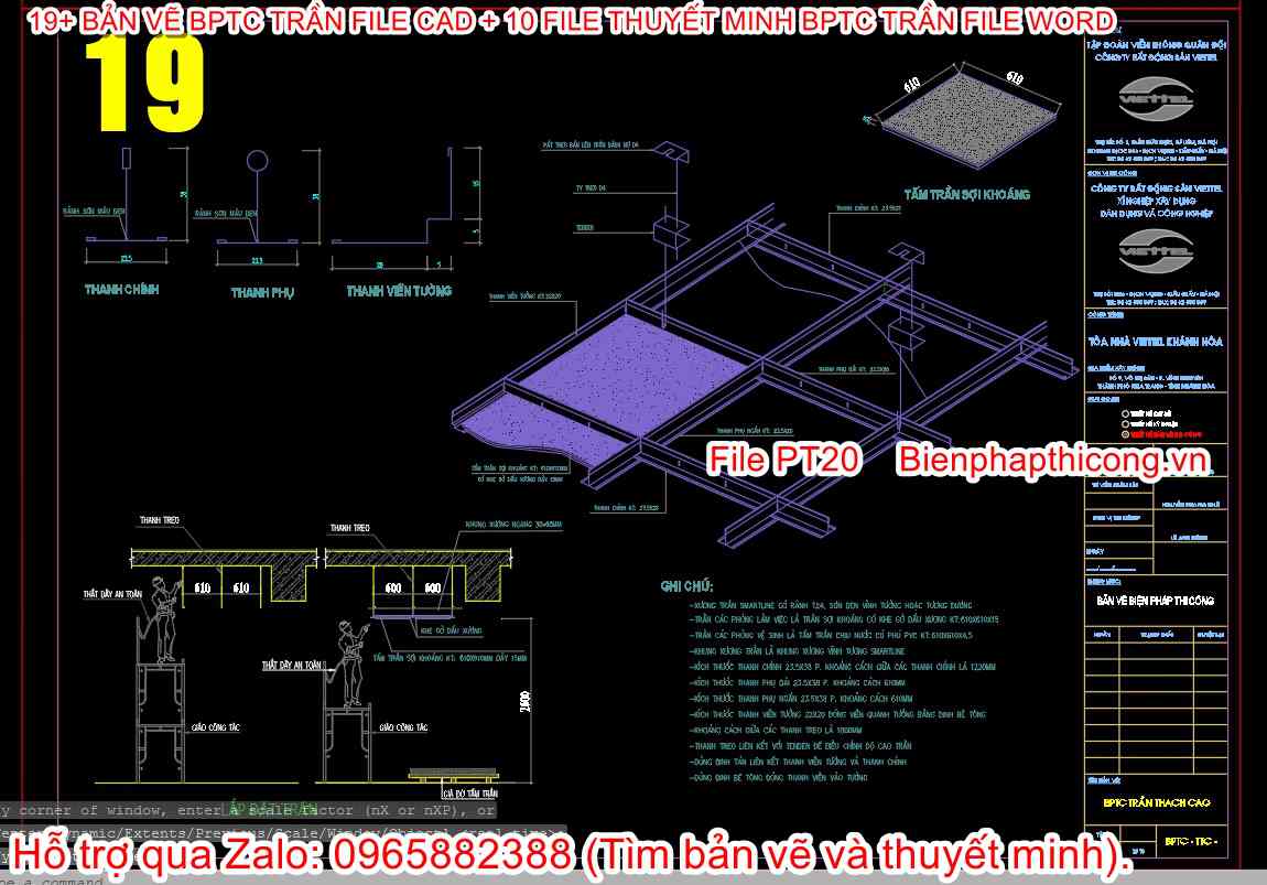 Bản vẽ biện pháp thi công trần.