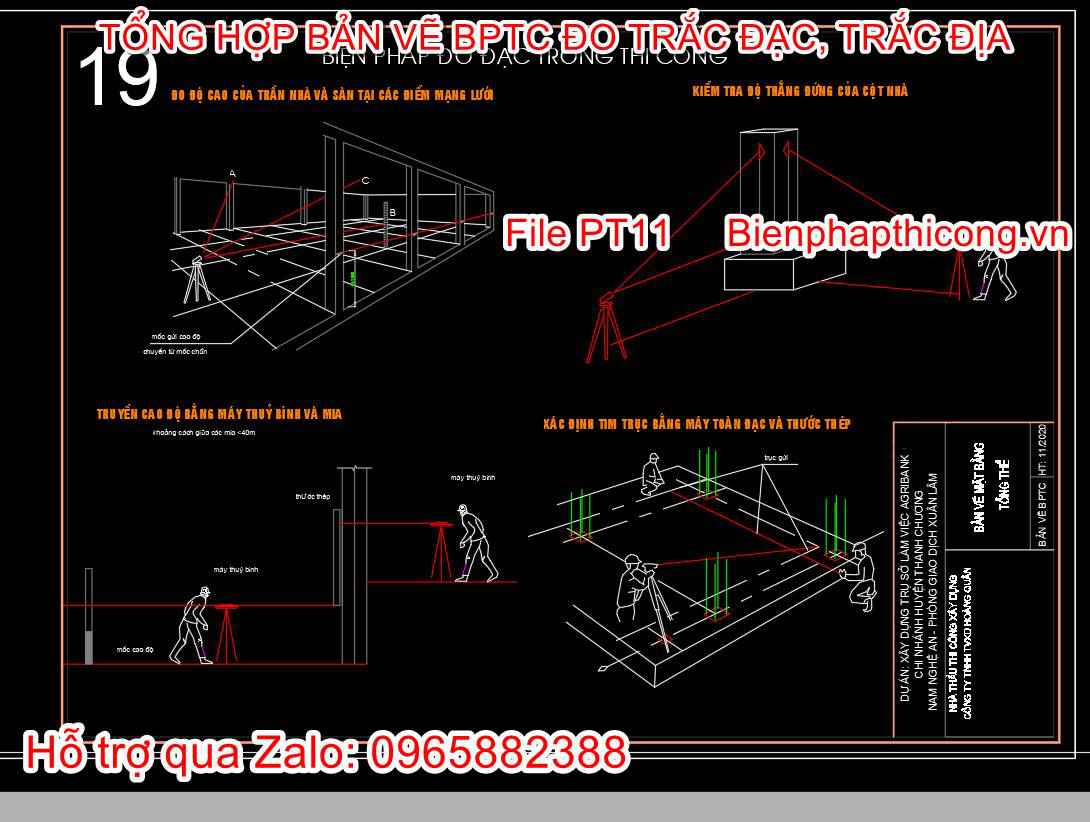 Biện pháp đo đạc trong thi công cad