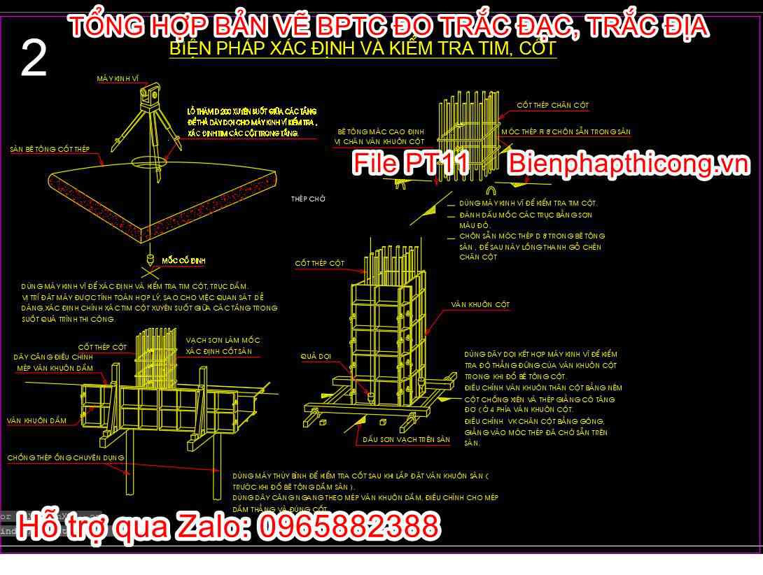 Biện pháp xác định và kiểm tra tim côt cad.