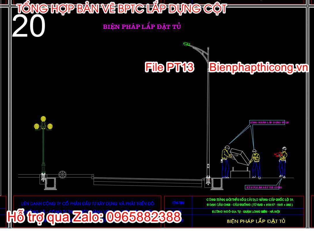 Bản vẽ biện pháp lắp đặt tủ.