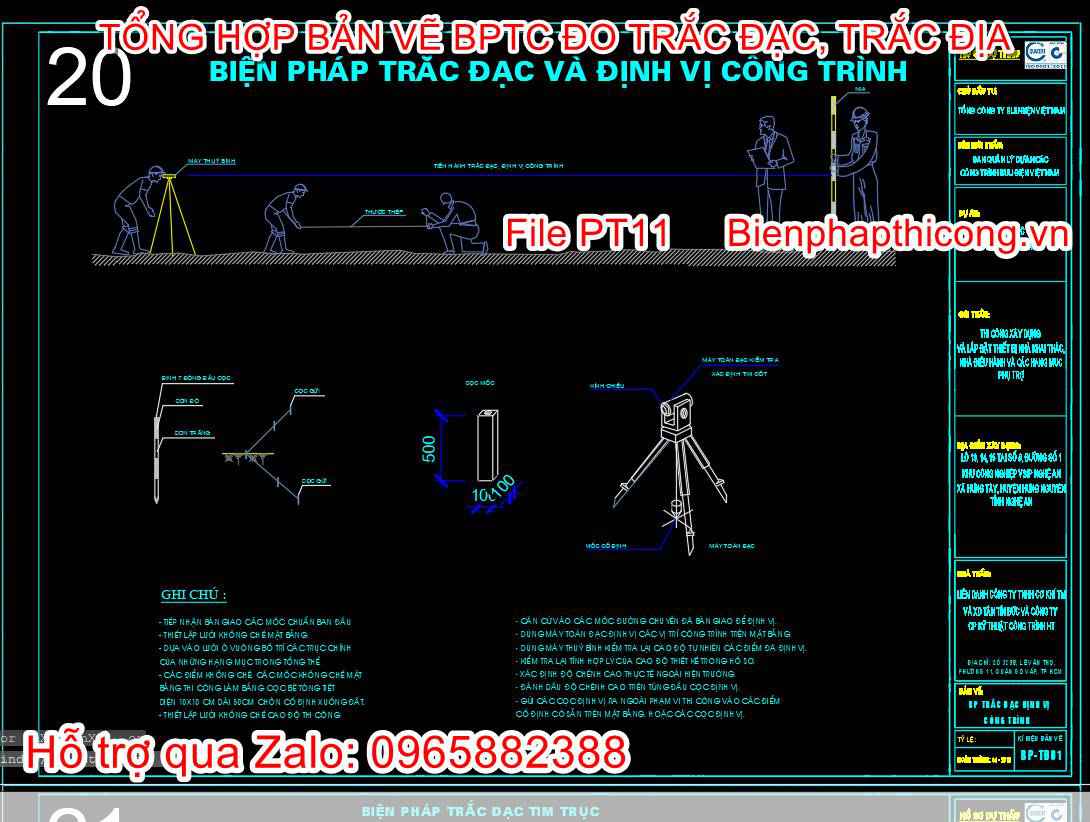 Biện pháp trắc đạc và định vị công trình.