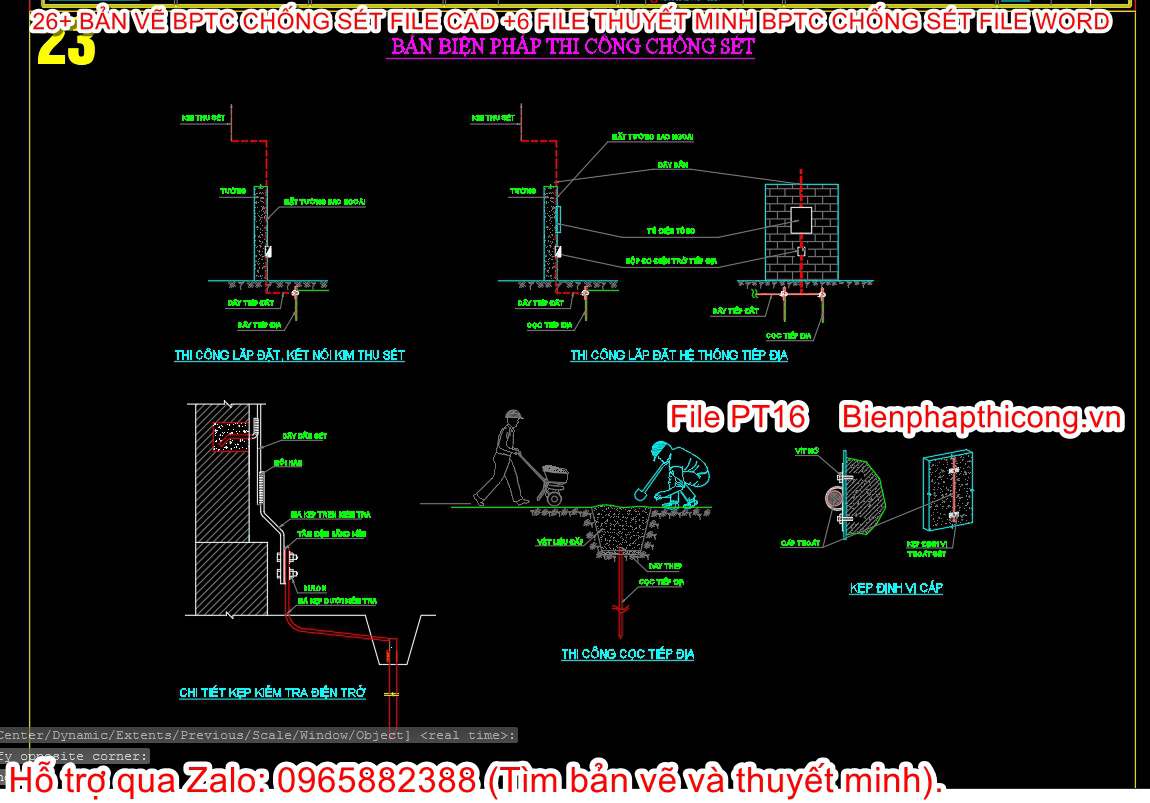 File cad bản vẽ bptc chống sét.