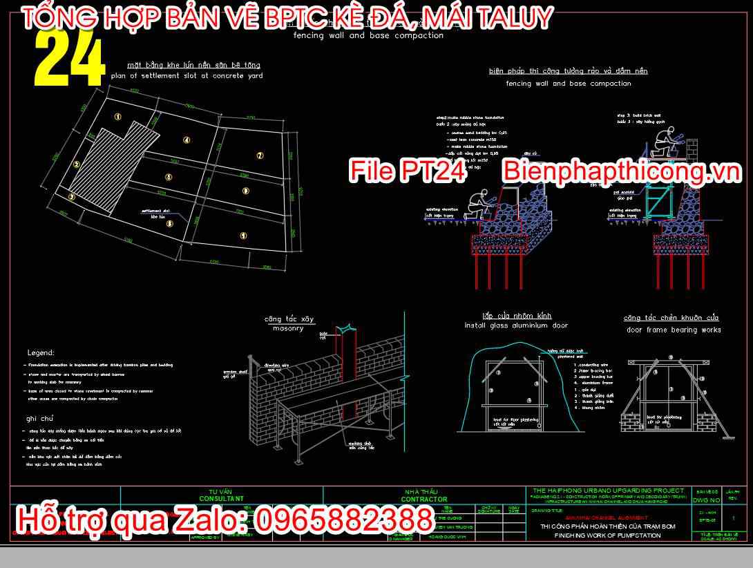 Mẫu biện pháp thi công xây kè đá hộc.