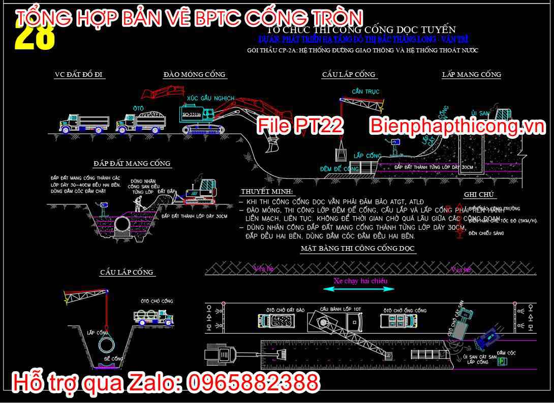Bản vẽ bptc cống dọc tuyến.