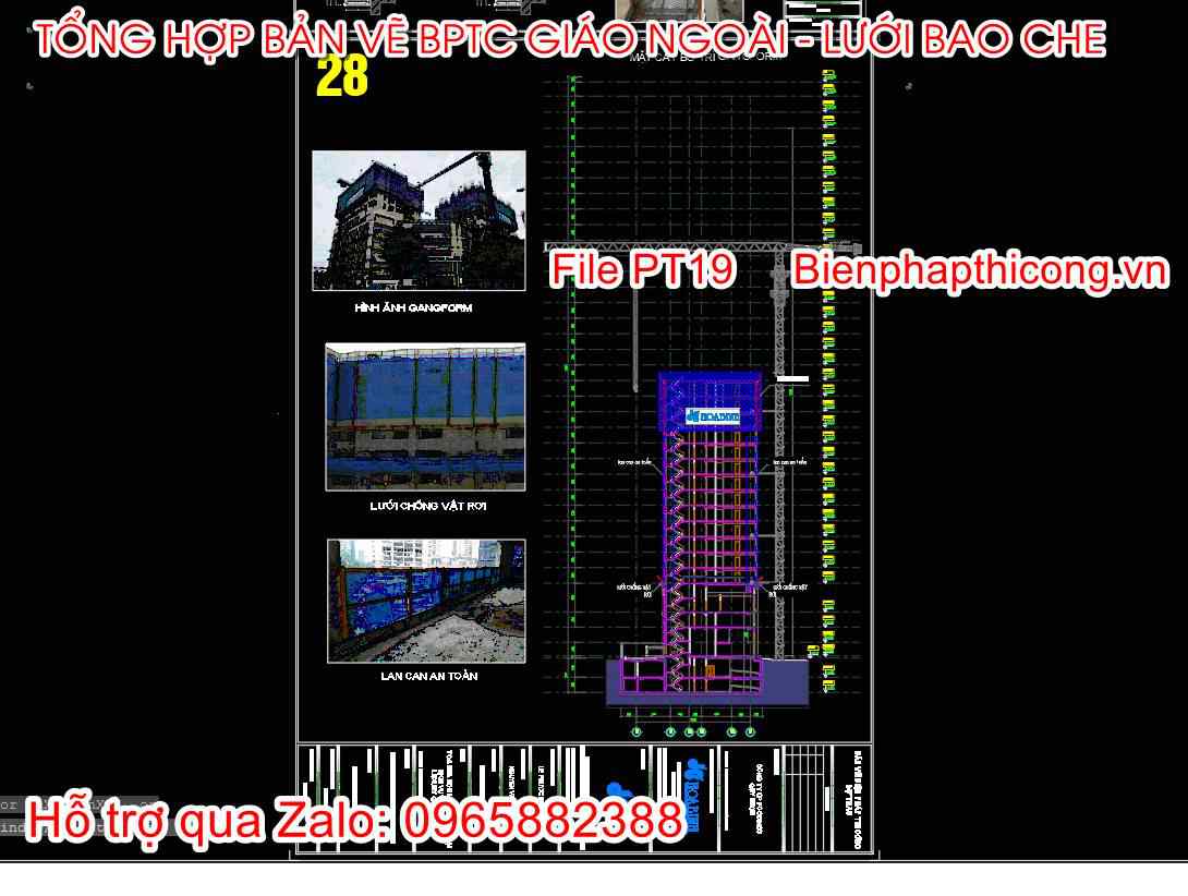 Mặt cắt bố trí gangform