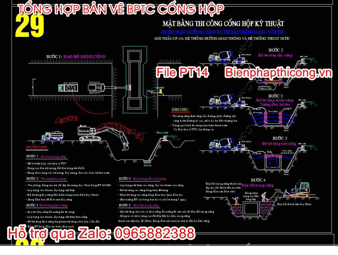 Thư viện bản vẽ bptc cống hộp kỹ thuật.