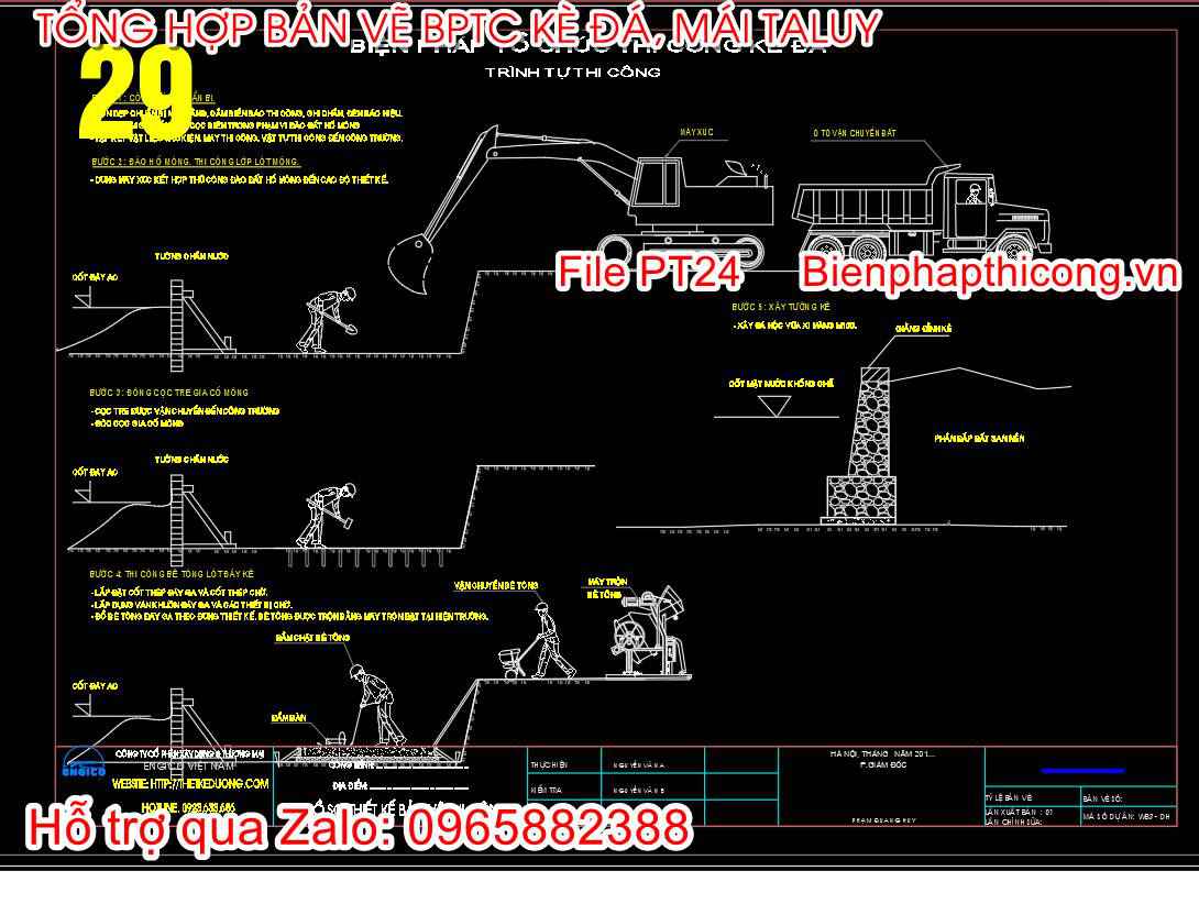 Biện pháp tổ chức thi công kè đá.
