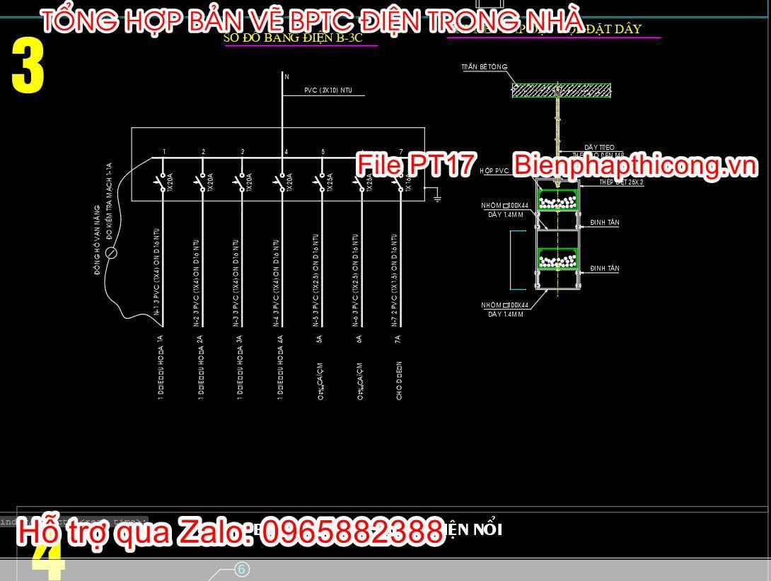 Chi tiết lắp đặt hộp đặt dây.