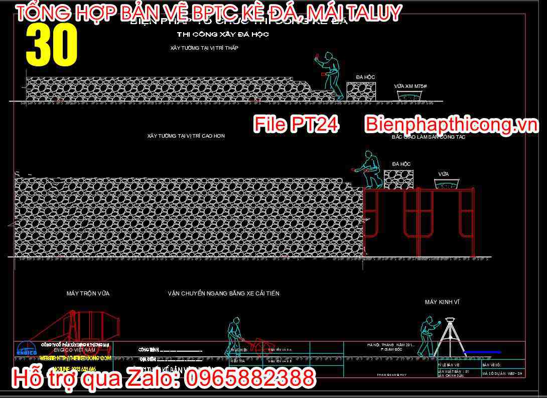 Biện pháp tổ chức thi công kè đá cad.
