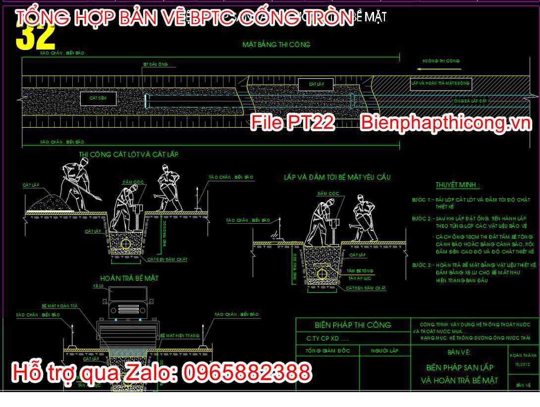 Mẫu biện pháp san lấp hoàn trả mặt bằng.