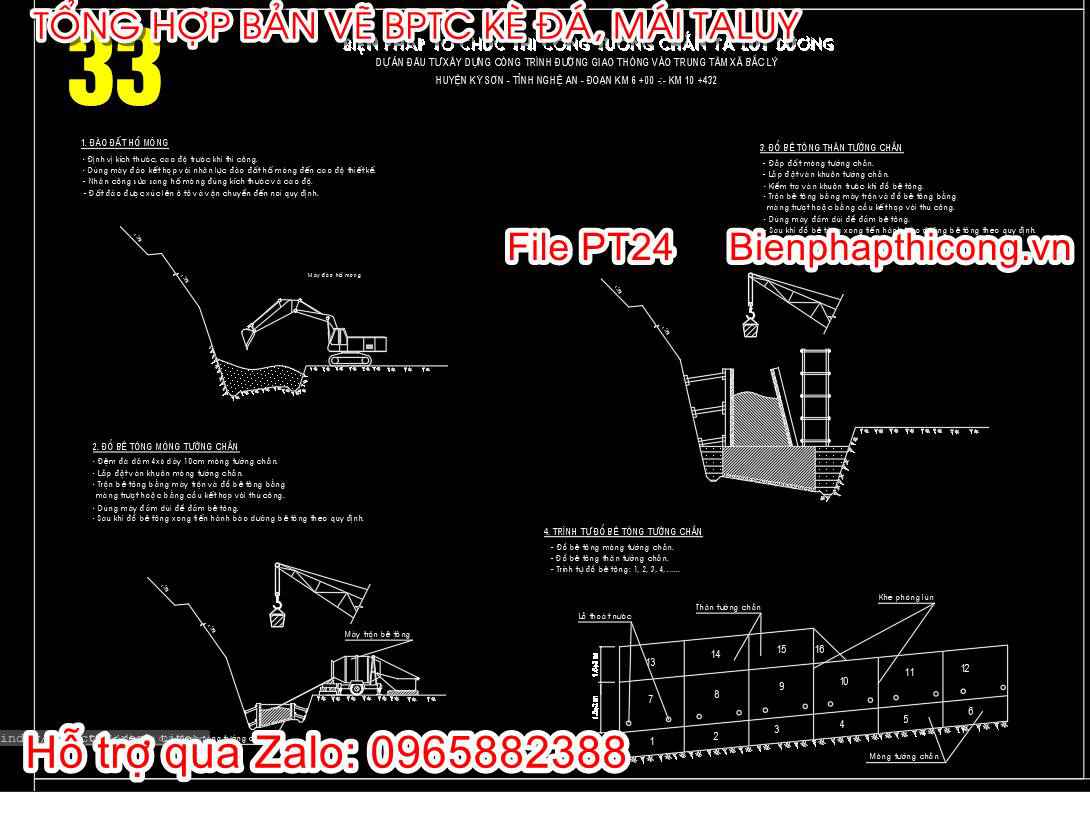 Biện pháp tổ chức thi công tường chắn taluy dương.