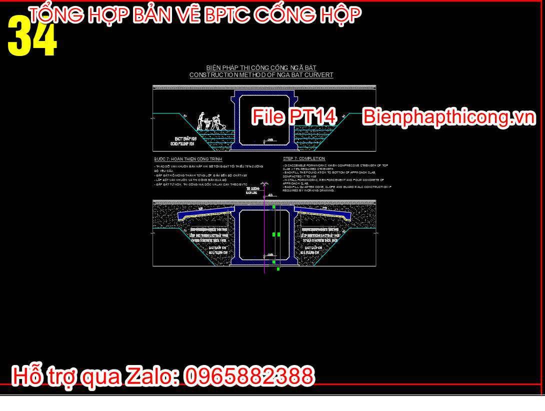 Bản vẽ biện pháp thi công cống ngã bạt