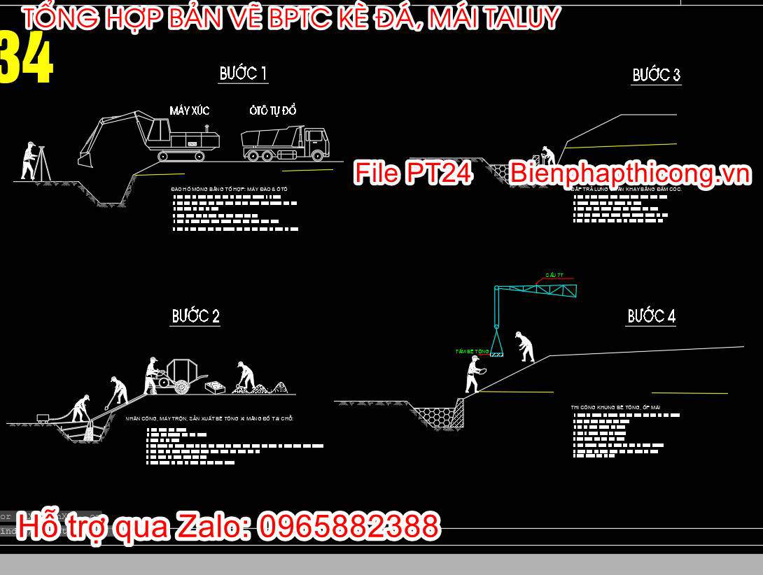 Mẫu bản vẽ bptc xây kè đá.