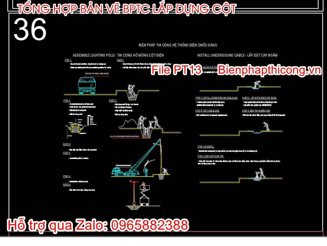 Biện pháp thi công hệ thống điện chiếu sáng.
