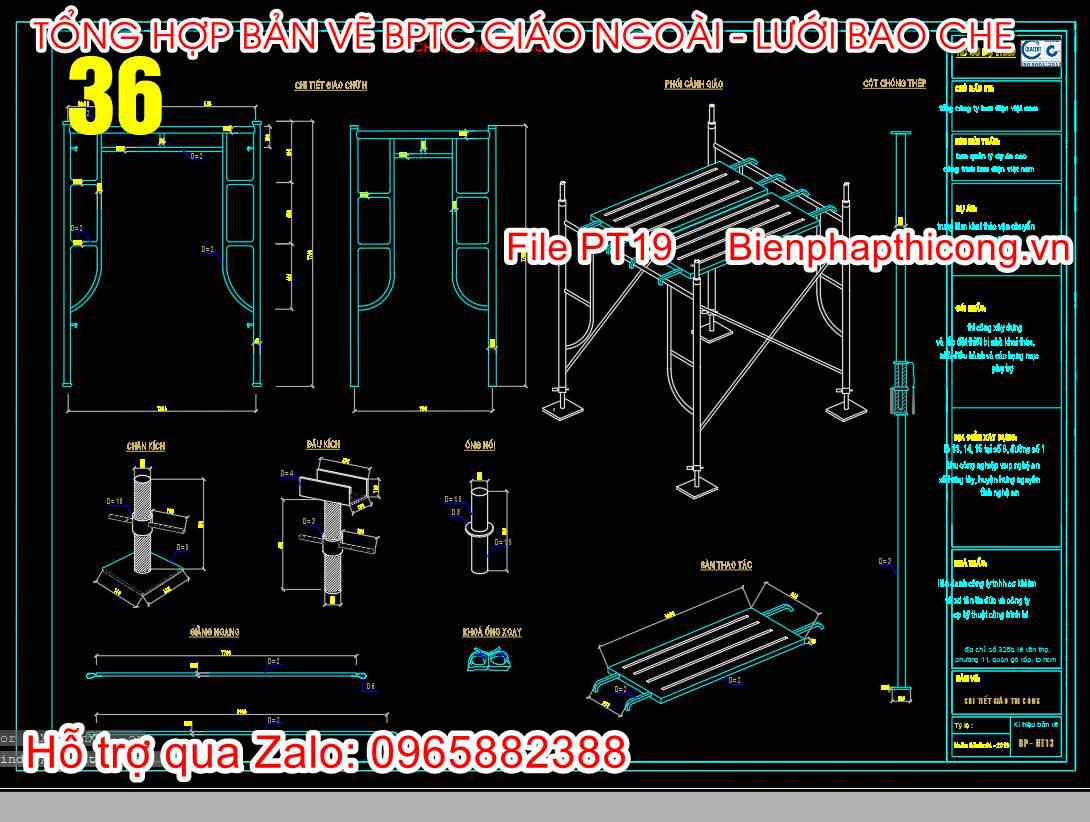 Chi tiết giáo thi công cad.