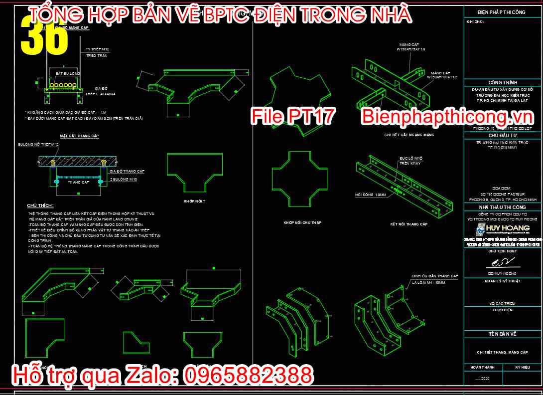 Chi tiết thang máng cáp.