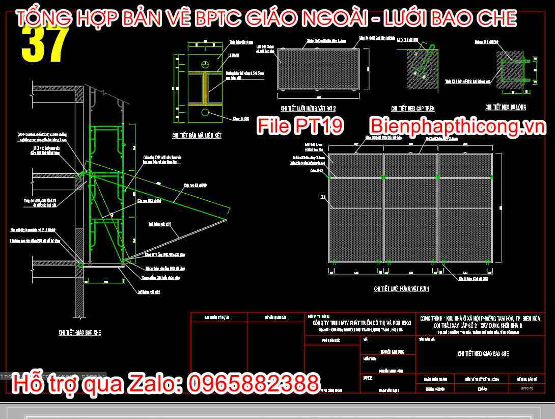 Bản vẽ chi tiết giáo bao che.