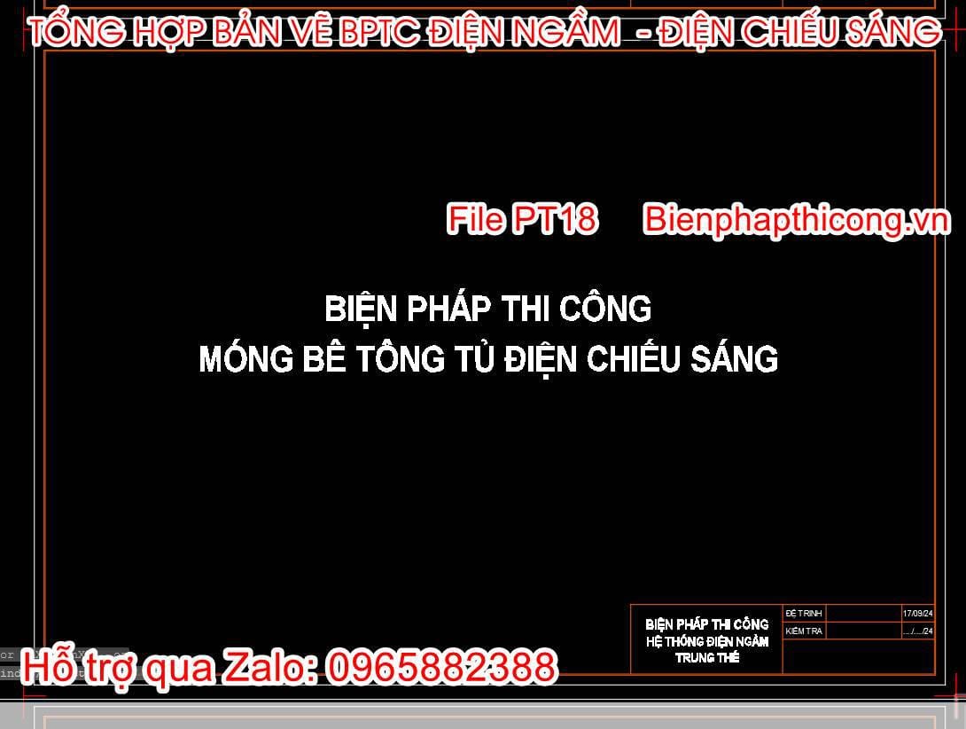 Biện pháp thi công móng bê tông tủ điện chiếu sáng.