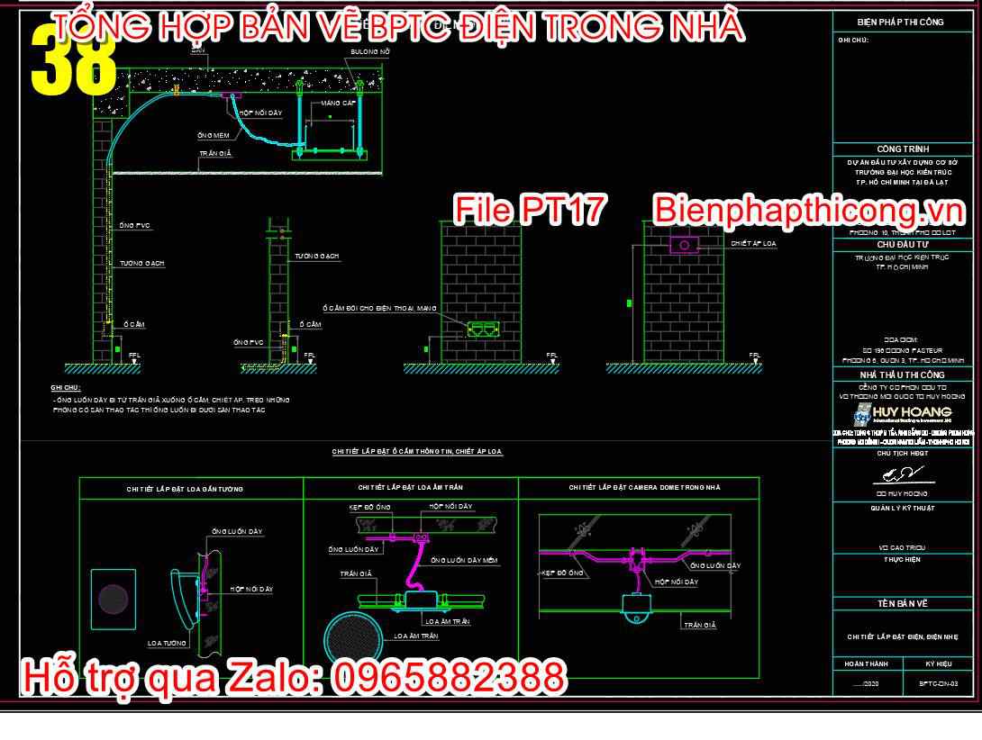 Bản vẽ chi tiết lắp đặt điện nhẹ