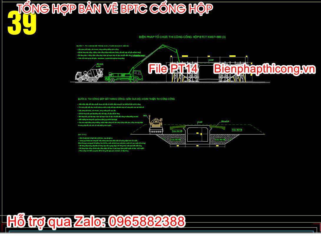 Bản vẽ biện pháp thi công cống hộp.