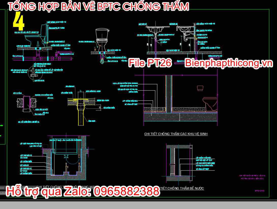 Chống thấm hố thang máy nhà vệ sinh.