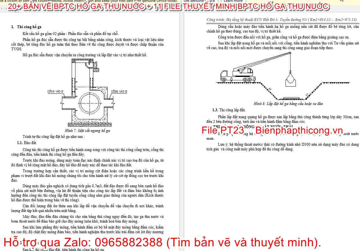 Thuyết minh biện pháp tổ chức thi công hố ga.
