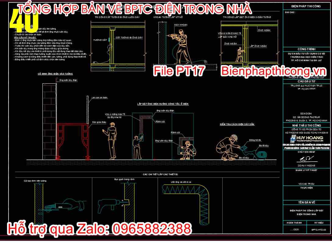 Bản vẽ bptc lắp đặt điện trong nhà.