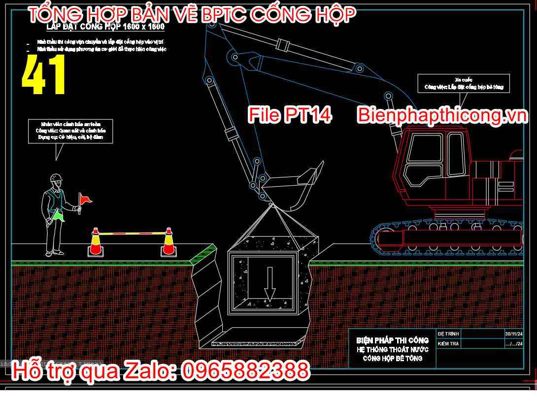 Bản vẽ lắp đặt cống hộp 1600x1600
