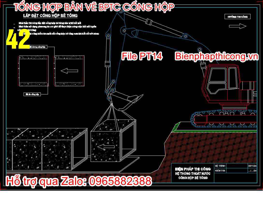 Biện pháp lắp đặt cống hộp bê tông.