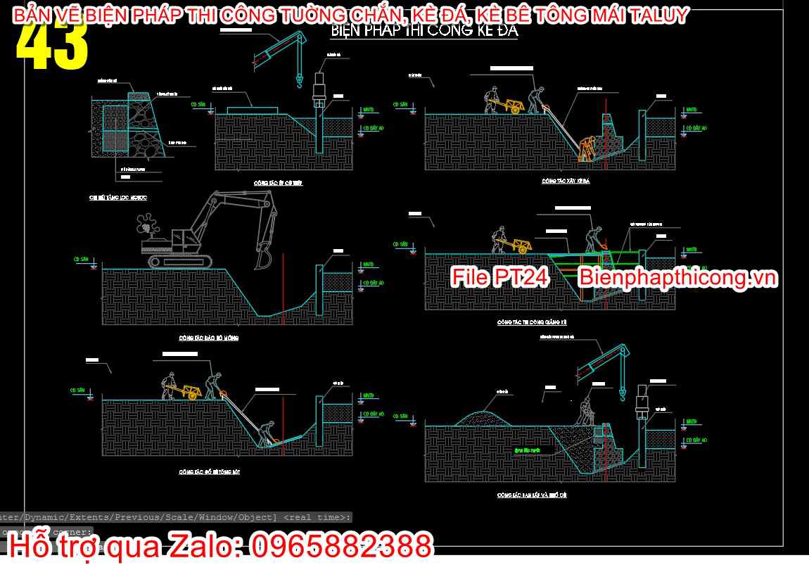 Bản vẽ bptc kè đá cad.
