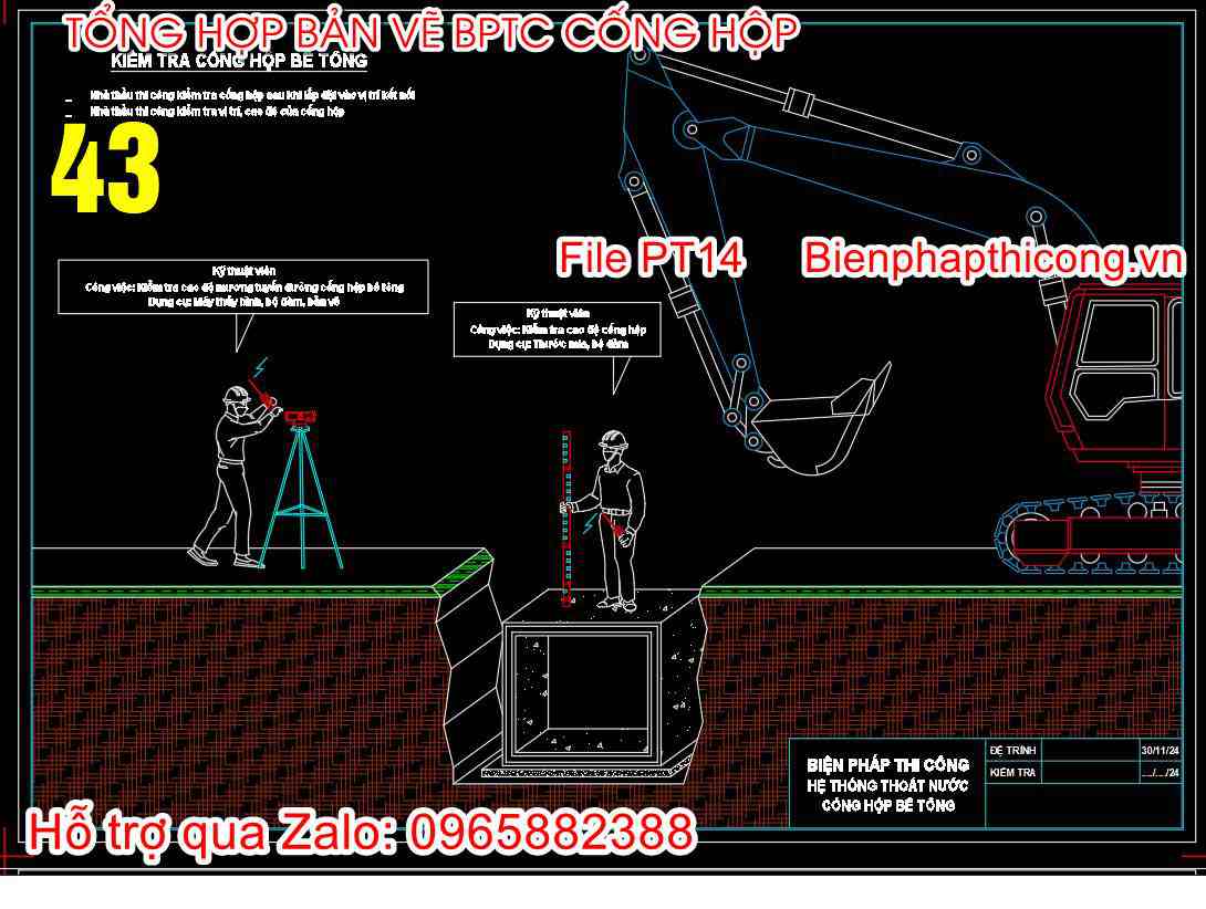 Biện pháp kiểm tra cống hộp bê tông cad.