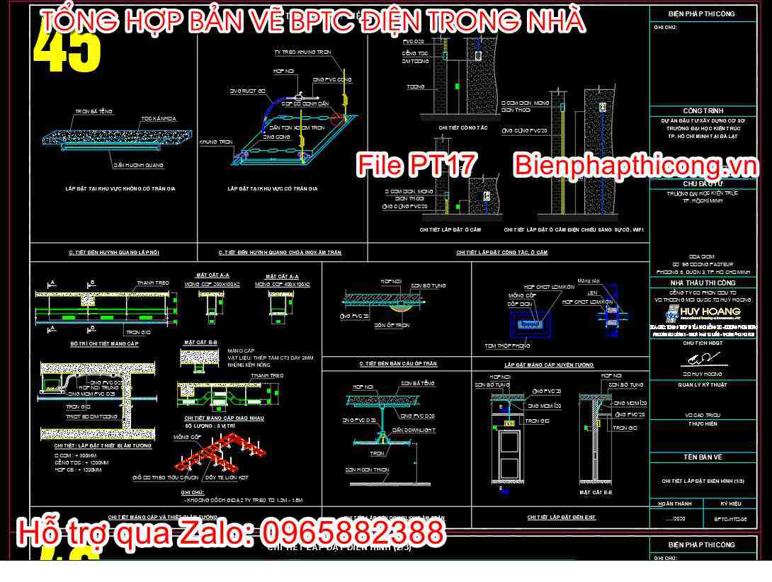 Chi tiết lắp đặt điện điển hình.